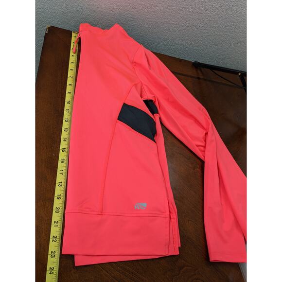Marika Jacket Hooded Active Sweatshirt L Neon Pink Black Side Slit Long‎ Sleeve - Picture 6 of 8
